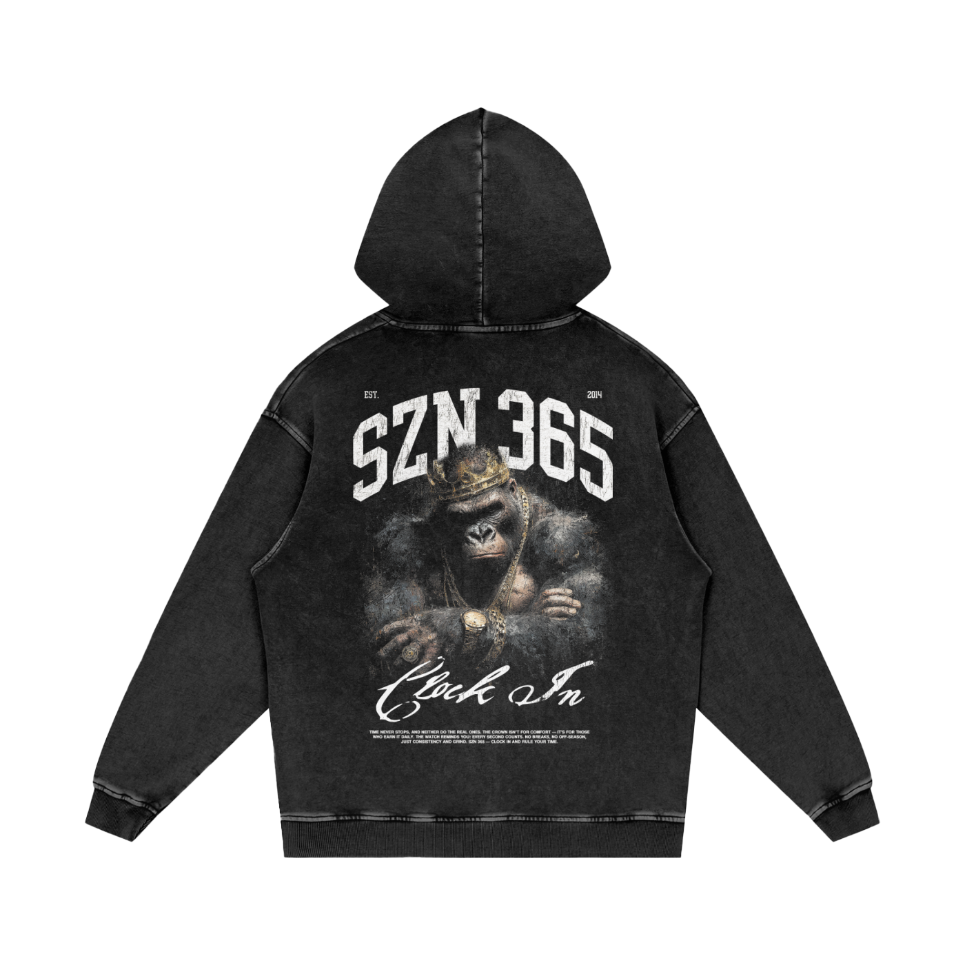 Washed Clock In Hoodie